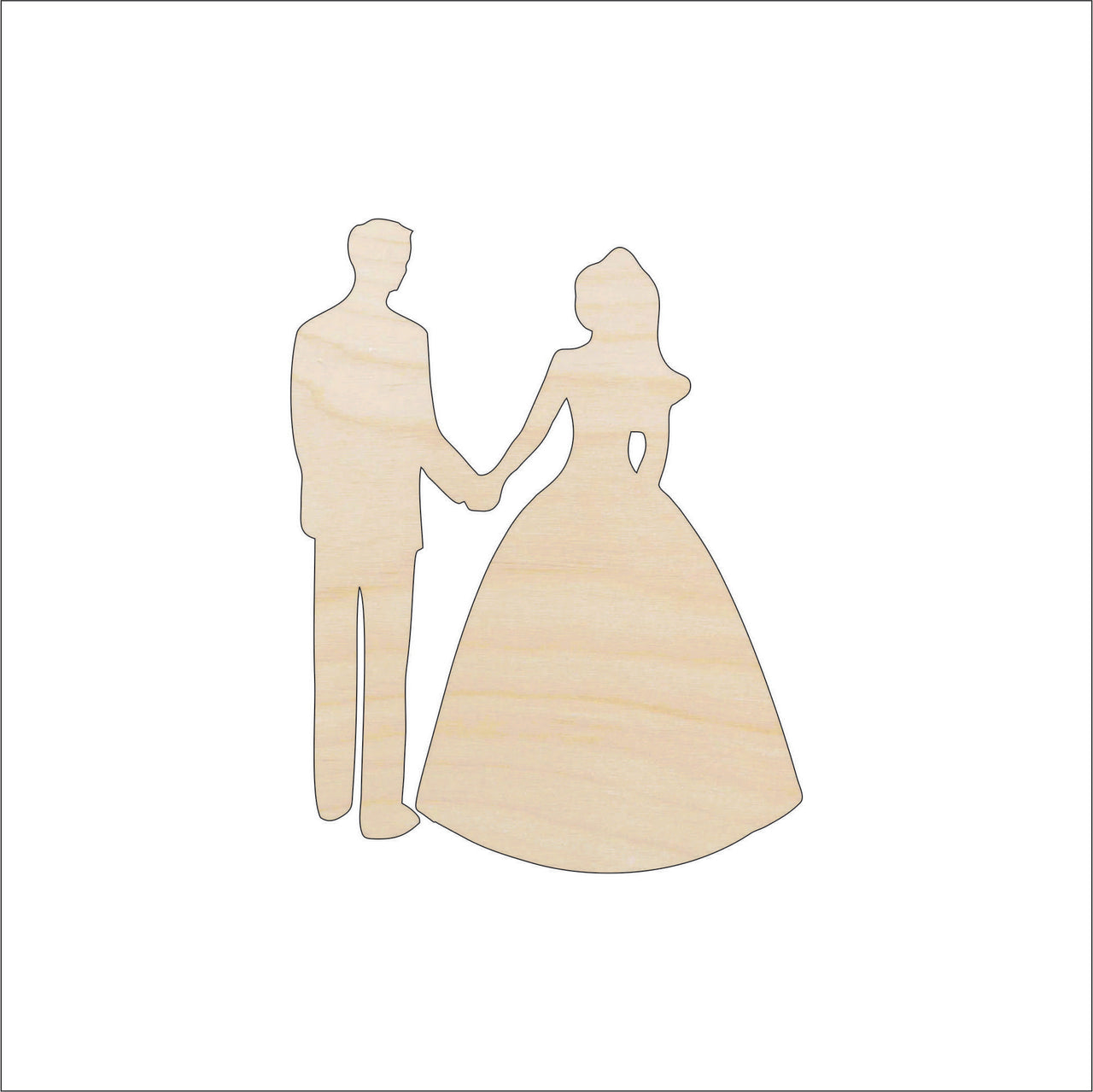 Couple Wood Craft Shape - Laser Cut Baltic Birch Unfinished DIY Wood Art Supplies WDG13 - The Wood Shape Store