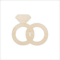 Wedding Rings Wood Craft Shape - Laser Cut Baltic Birch Unfinished DIY Wood Art Supplies WDG17 - The Wood Shape Store
