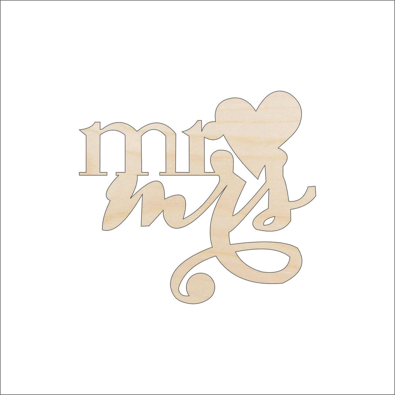 Mr & Mrs Wood Craft Shape - Laser Cut Baltic Birch Unfinished DIY Wood Art Supplies WDG21 - The Wood Shape Store