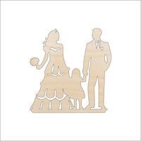 Wedding Couple Wood Craft Shape - Laser Cut Baltic Birch Unfinished DIY Wood Art Supplies WDG23 - The Wood Shape Store