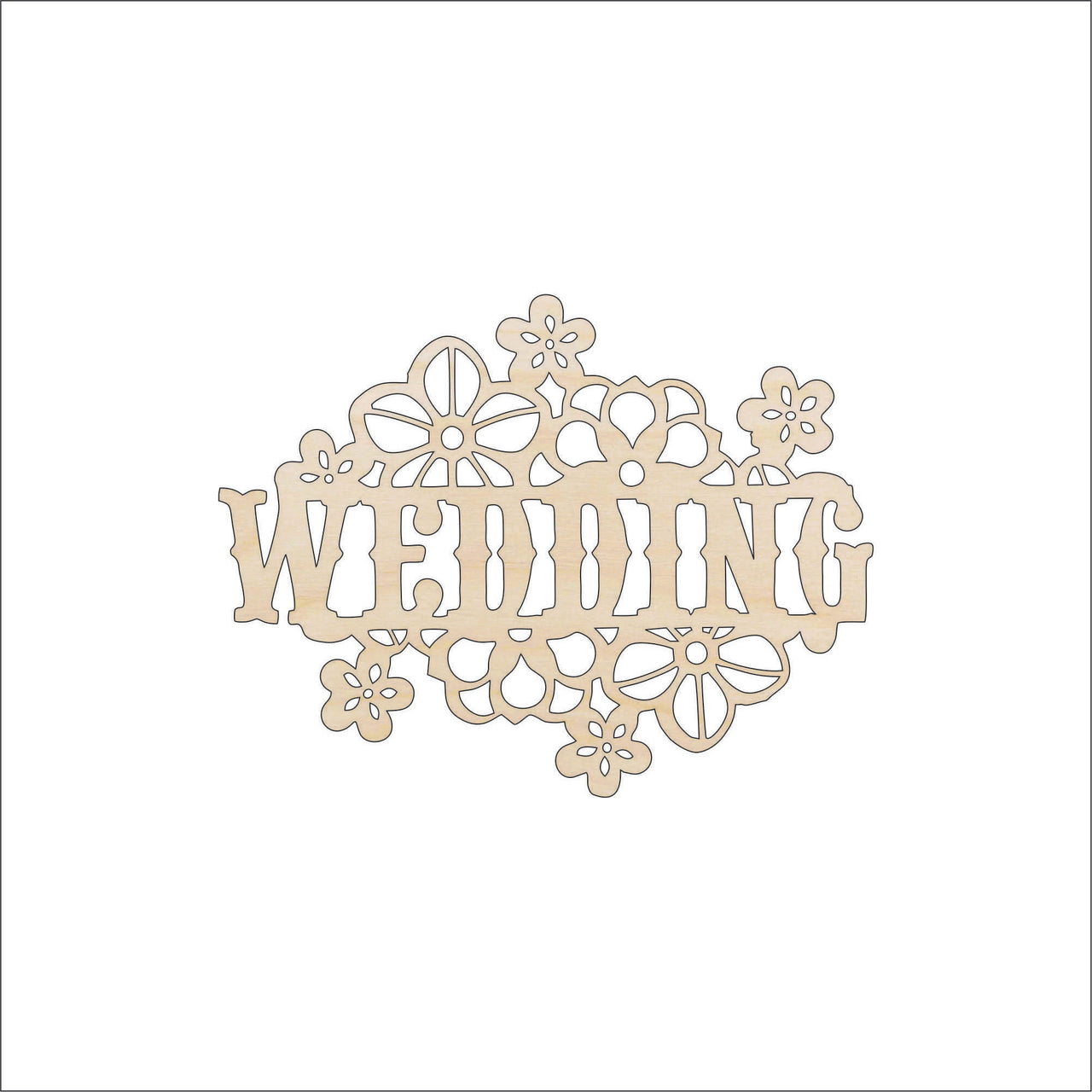Wedding Sign Wood Craft Shape - Laser Cut Baltic Birch Unfinished DIY Wood Art Supplies WDG26 - The Wood Shape Store