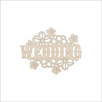 Wedding Sign Wood Craft Shape - Laser Cut Baltic Birch Unfinished DIY Wood Art Supplies WDG26 - The Wood Shape Store