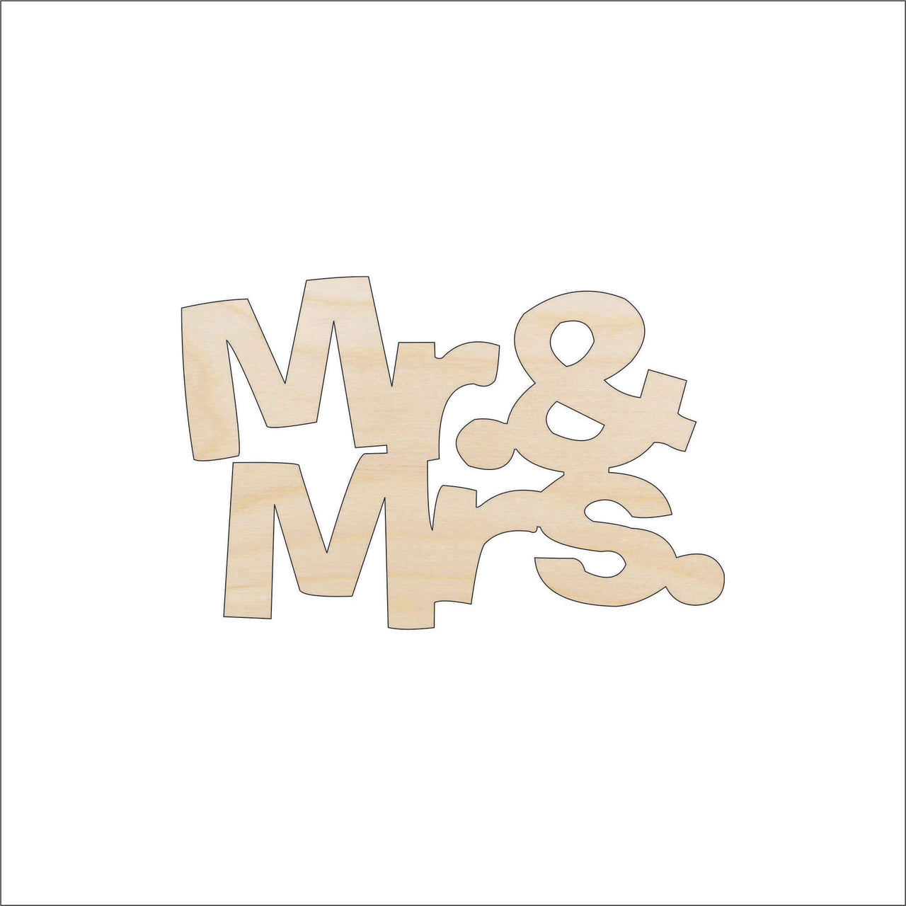 Mr & Mrs. Wood Craft Shape - Laser Cut Baltic Birch Unfinished DIY Wood Art Supplies WDG3 - The Wood Shape Store