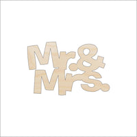 Mr & Mrs. Wood Craft Shape - Laser Cut Baltic Birch Unfinished DIY Wood Art Supplies WDG3 - The Wood Shape Store