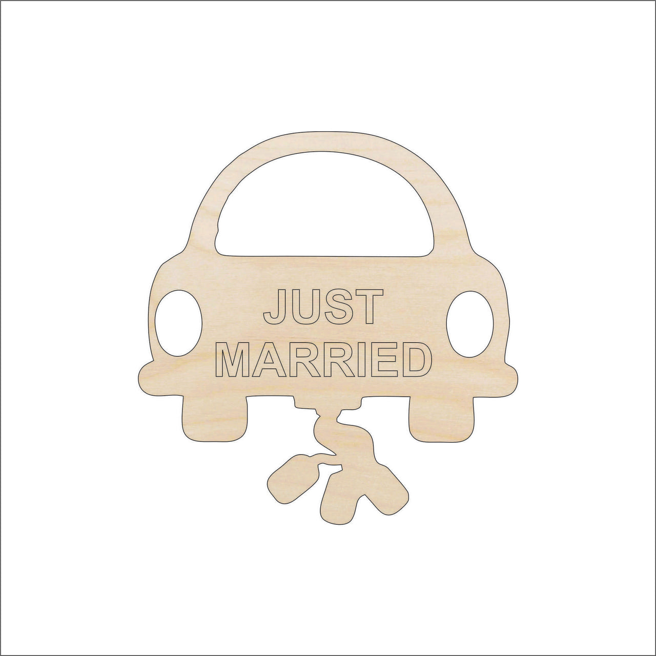 Wedding Car Wood Craft Shape - Laser Cut Baltic Birch Unfinished DIY Wood Art Supplies WDG6 - The Wood Shape Store