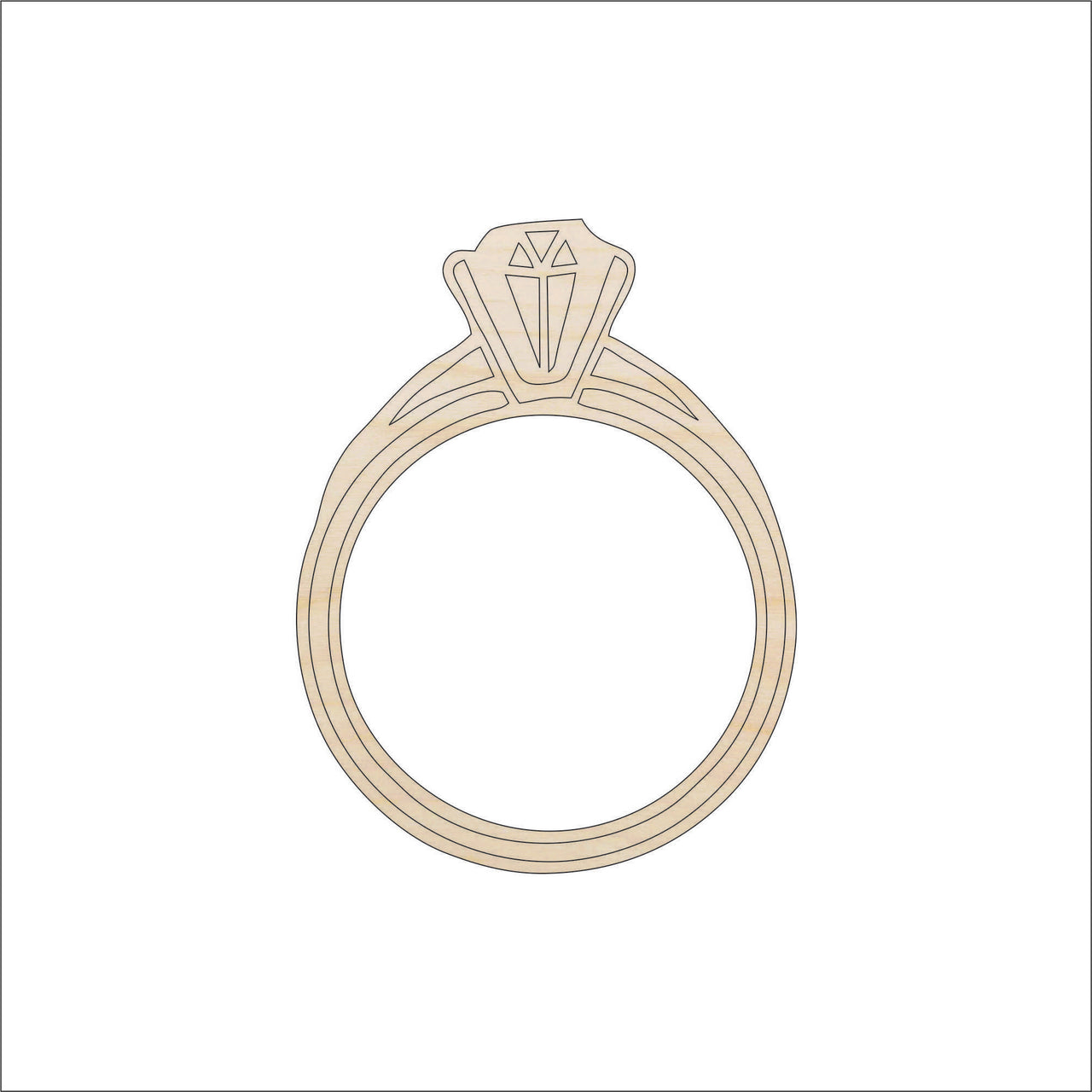 Ring Wood Craft Shape - Laser Cut Baltic Birch Unfinished DIY Wood Art Supplies WDG7 - The Wood Shape Store