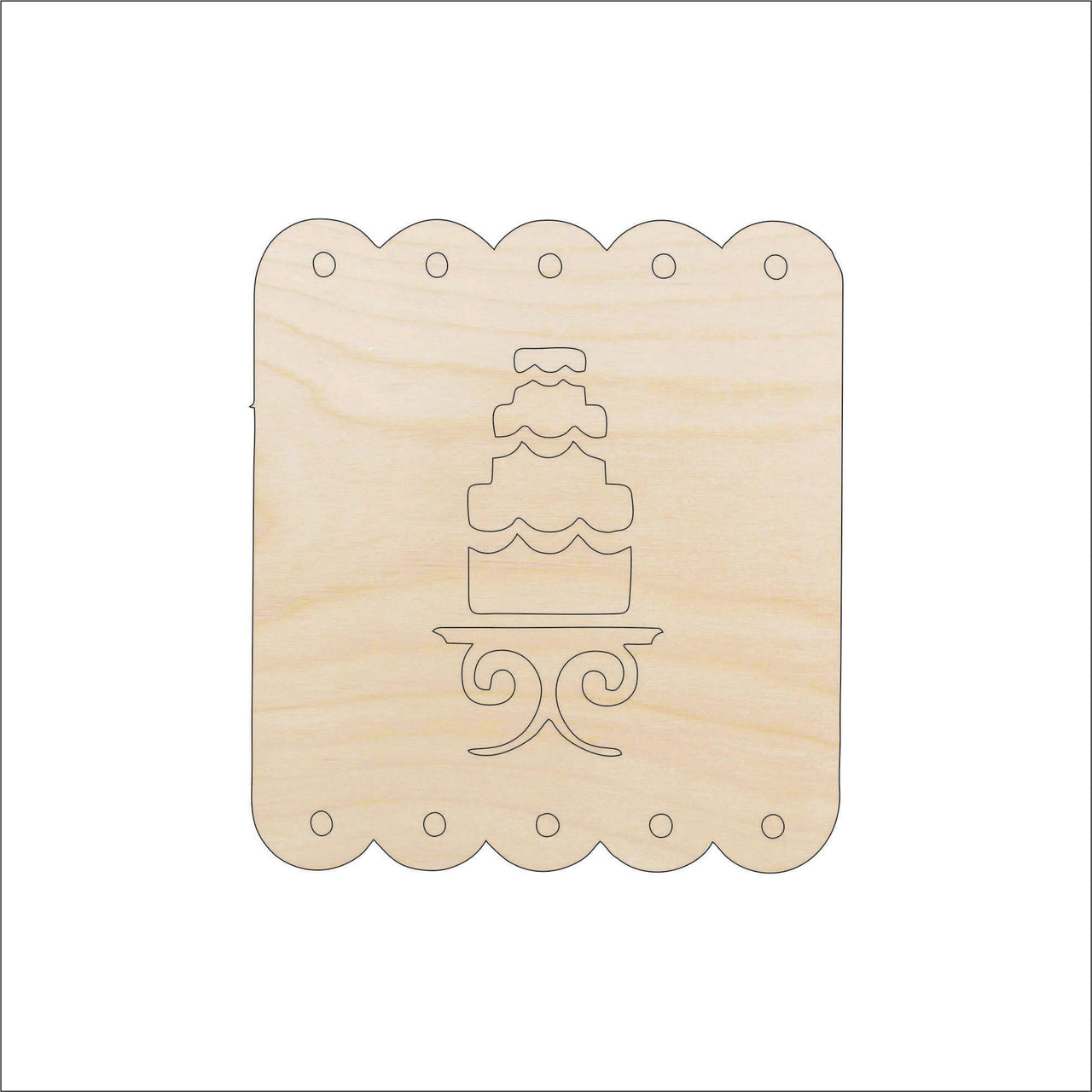 Wedding Cake Wood Craft Shape - Laser Cut Baltic Birch Unfinished DIY Wood Art Supplies WDG9 - The Wood Shape Store