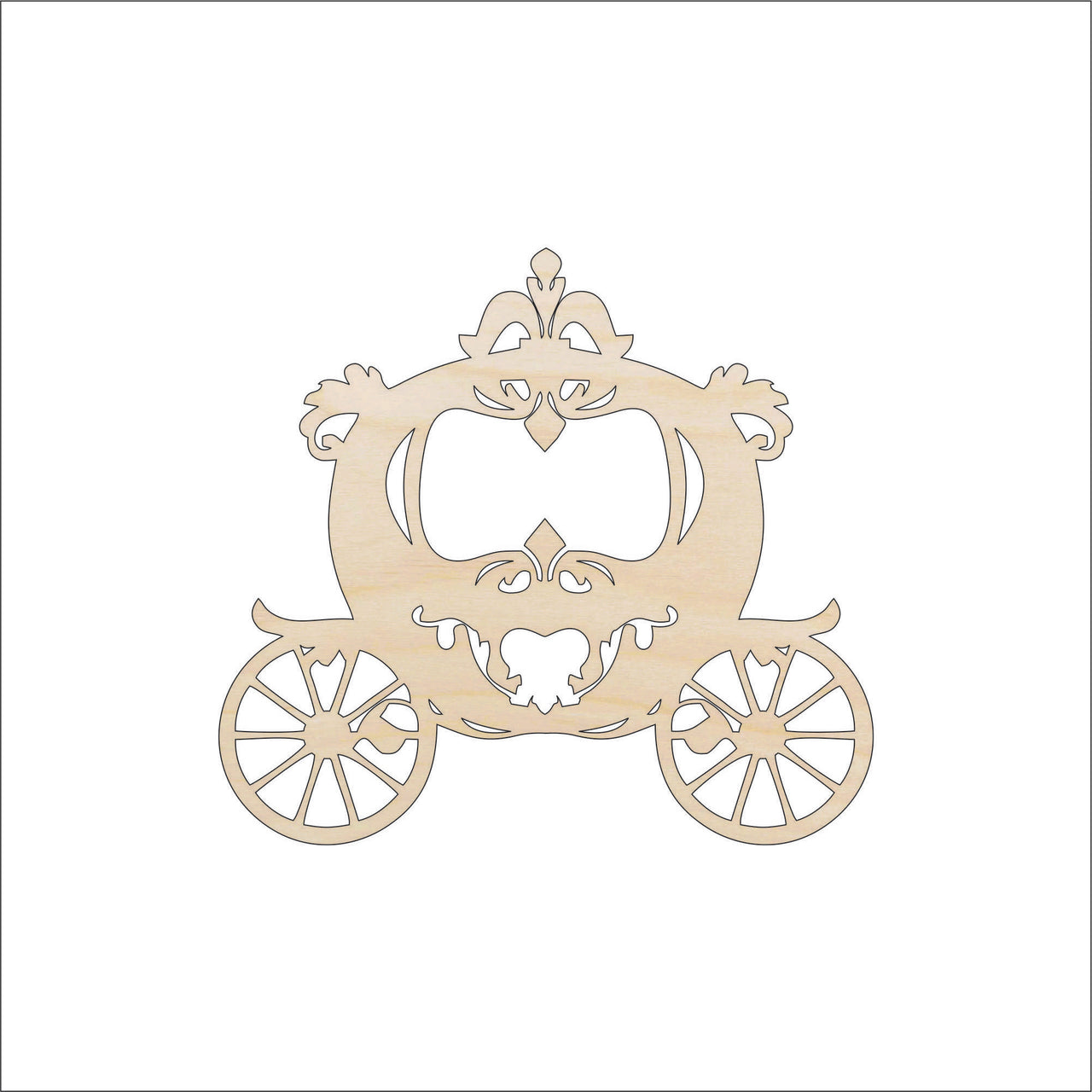 Carriage Wood Craft Shape - Laser Cut Baltic Birch Unfinished DIY Wood Art Supplies WGN13 - The Wood Shape Store