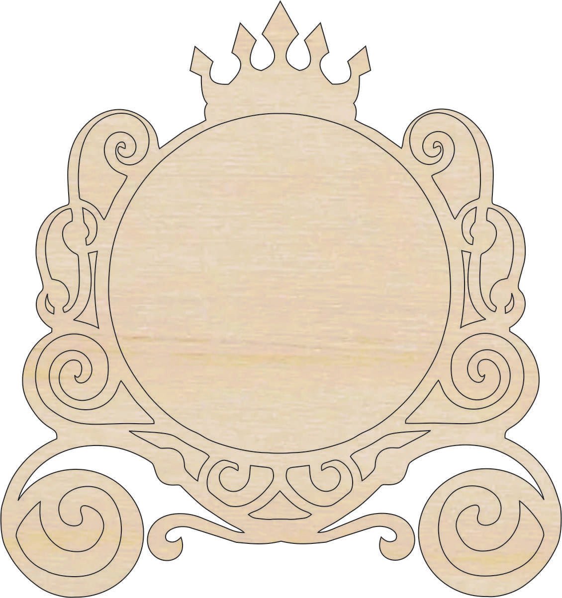 Princess Carriage Wood Craft Shape Laser Cut Out and Unfinished DIY Craft Supply WGN15 - The Wood Shape Store