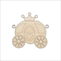 Princess Carriage Wood Craft Shape - Laser Cut Out and Unfinished DIY Art Supplies WGN16 - The Wood Shape Store