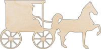 Amish Horse & Buggy Wood Craft Shape Laser Cut Out and Unfinished DIY Craft Supply WGN17 - The Wood Shape Store