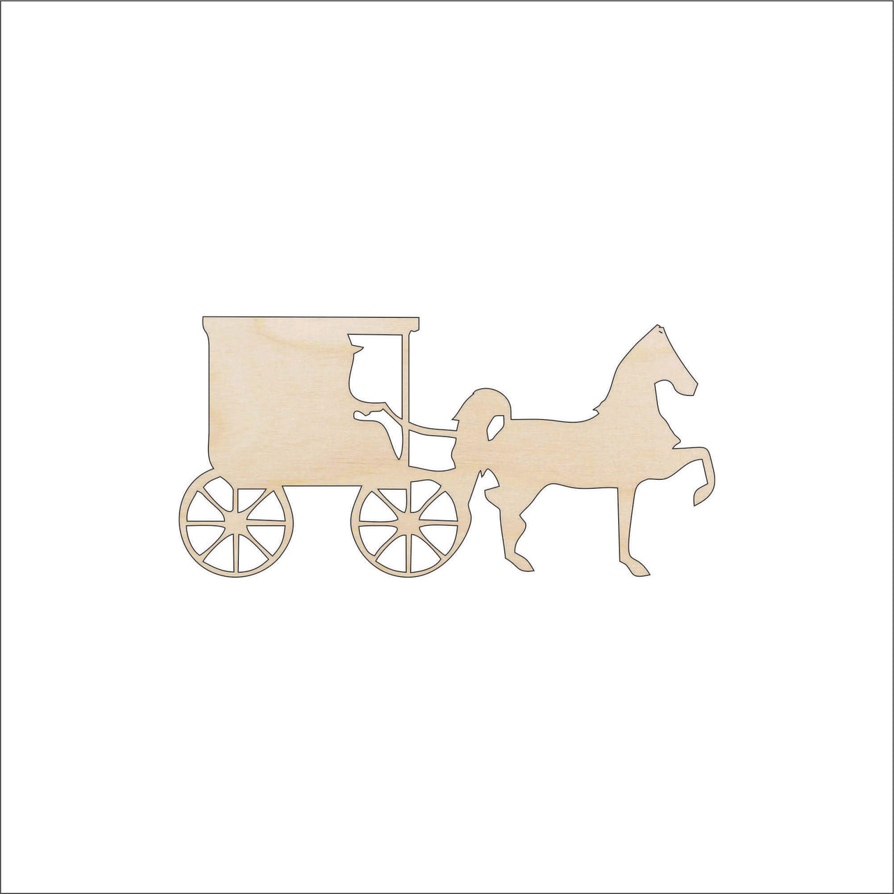 Amish Horse & Buggy Wood Craft Shape Laser Cut Out and Unfinished DIY Craft Supply WGN17 - The Wood Shape Store