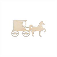Amish Horse & Buggy Wood Craft Shape Laser Cut Out and Unfinished DIY Craft Supply WGN17 - The Wood Shape Store