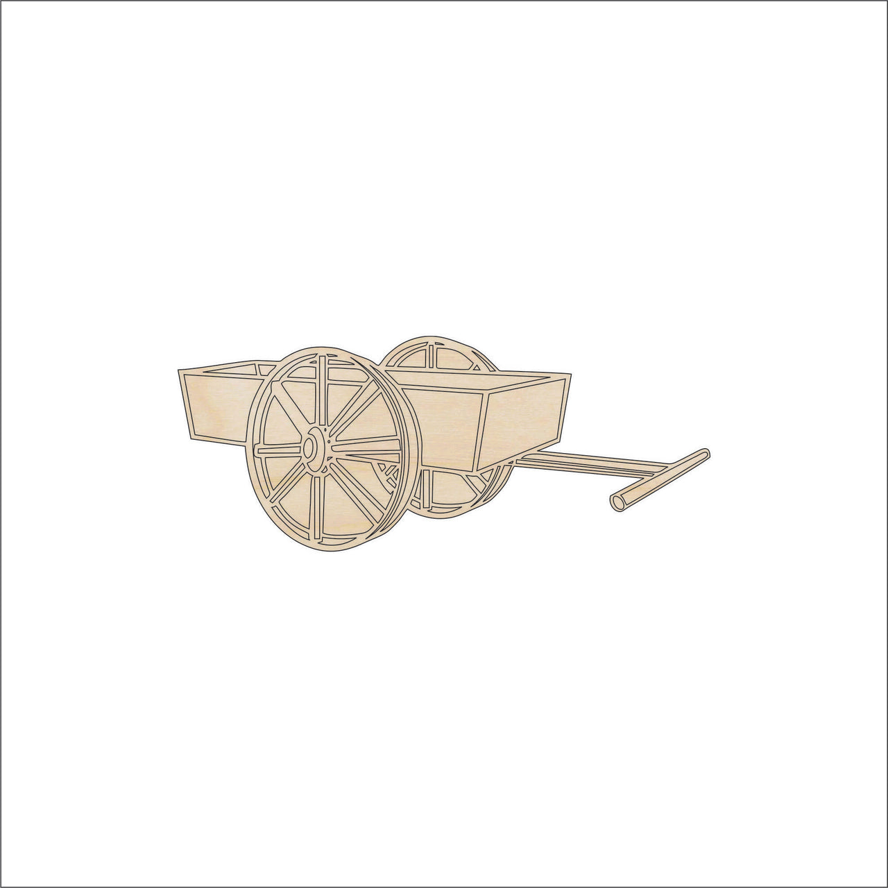 Cart Wagon Wood Craft Shape - Laser Cut Baltic Birch Unfinished DIY Wood Art Supplies WGN2 - The Wood Shape Store