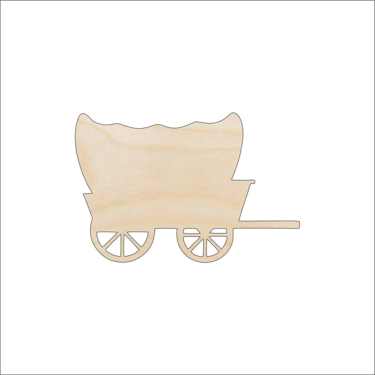 Covered Wagon Wood Craft Shape - Laser Cut Baltic Birch Unfinished DIY Wood Art Supplies WGN6 - The Wood Shape Store