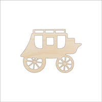 Stagecoach Wood Craft Shape - Laser Cut Baltic Birch Unfinished DIY Wood Art Supplies WGN7 - The Wood Shape Store