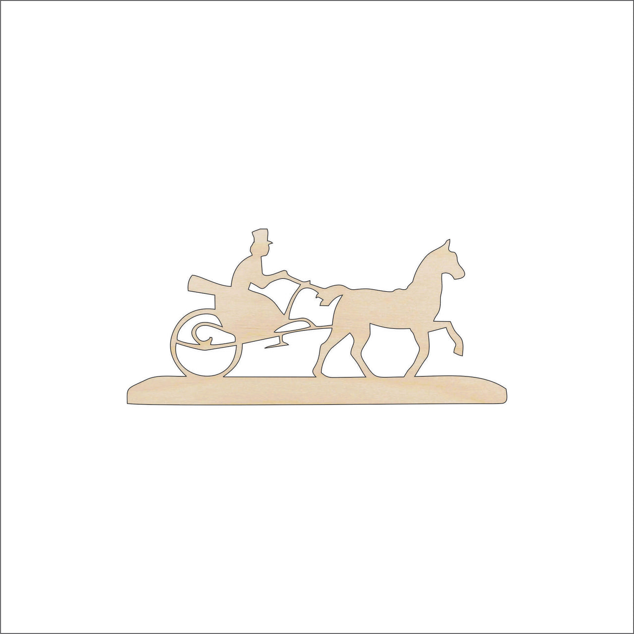 Horse & Buggy Wood Craft Shape - Laser Cut Baltic Birch Unfinished DIY Wood Art Supplies WGN8 - The Wood Shape Store