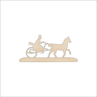 Horse & Buggy Wood Craft Shape - Laser Cut Baltic Birch Unfinished DIY Wood Art Supplies WGN8 - The Wood Shape Store