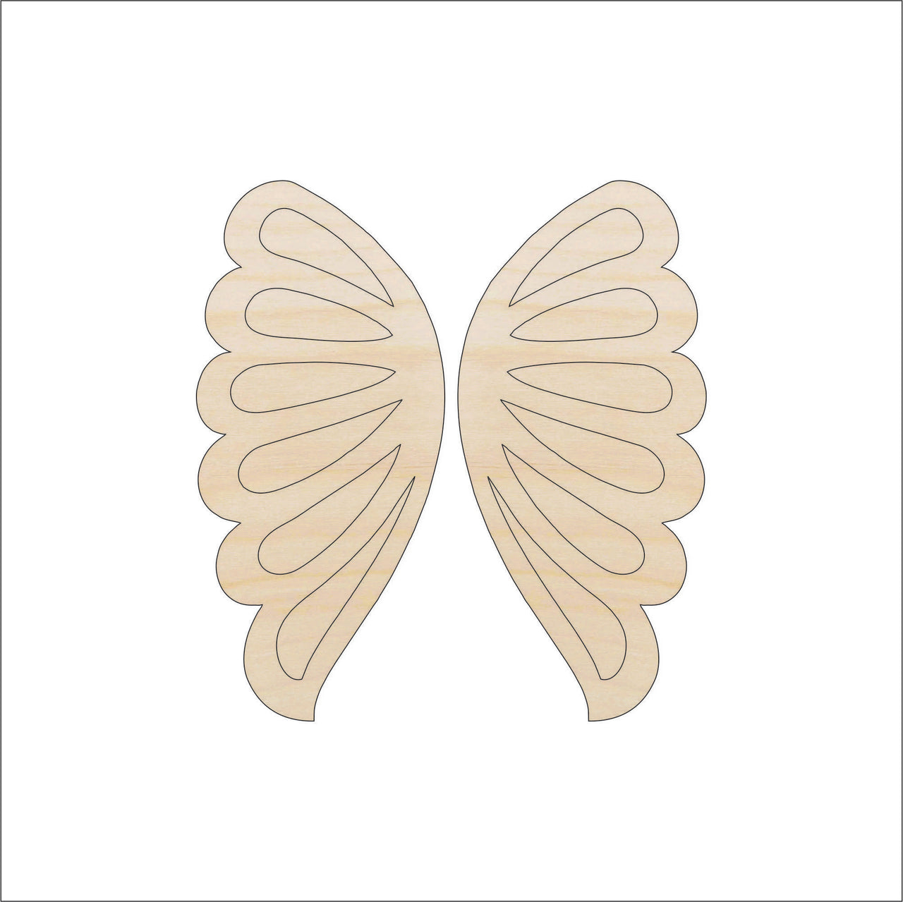 Wing Wood Craft Shape - Laser Cut Baltic Birch Unfinished DIY Wood Art Supplies WNG10 - The Wood Shape Store