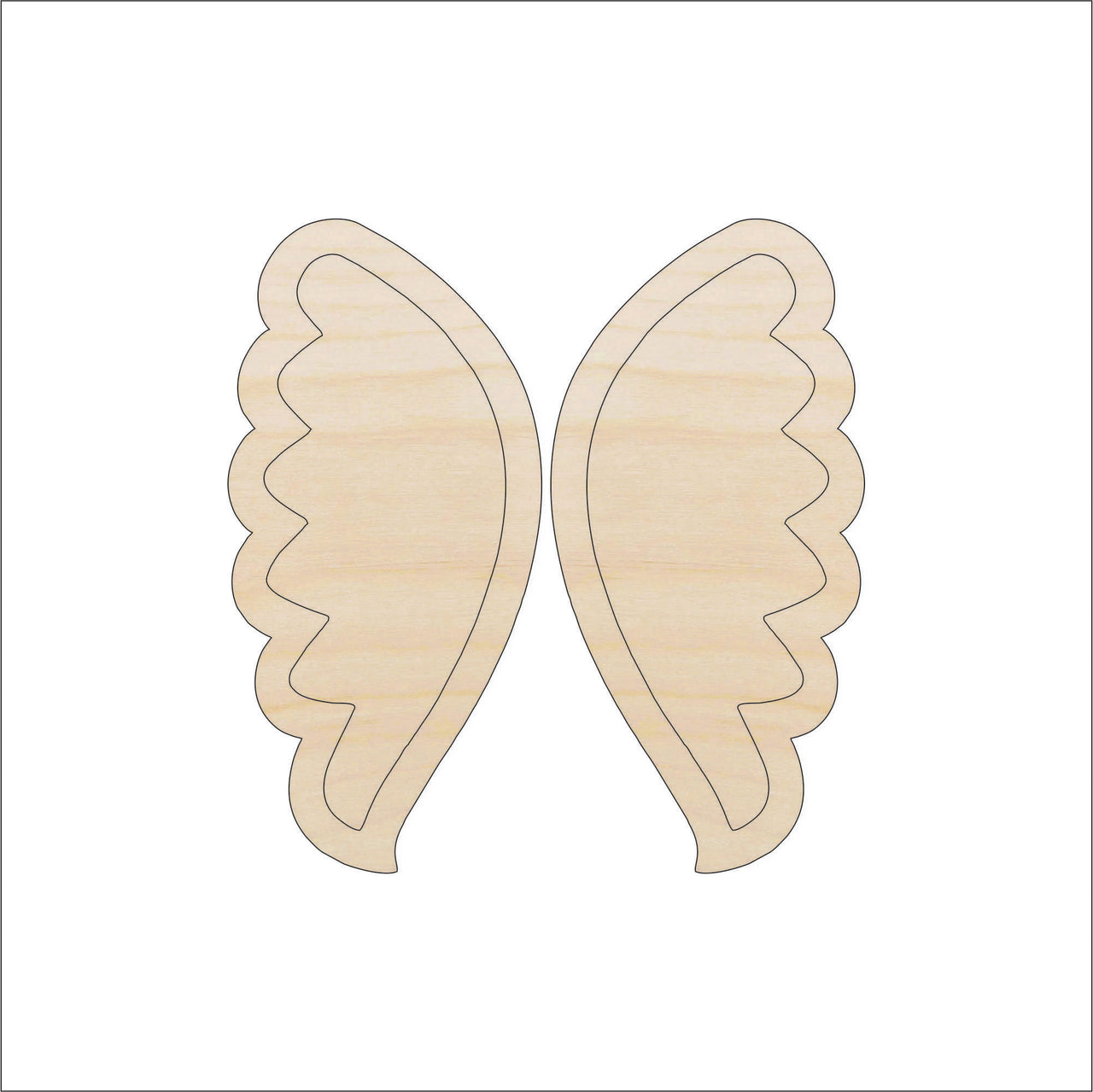 Wing Wood Craft Shape - Laser Cut Baltic Birch Unfinished DIY Wood Art Supplies WNG7 - The Wood Shape Store