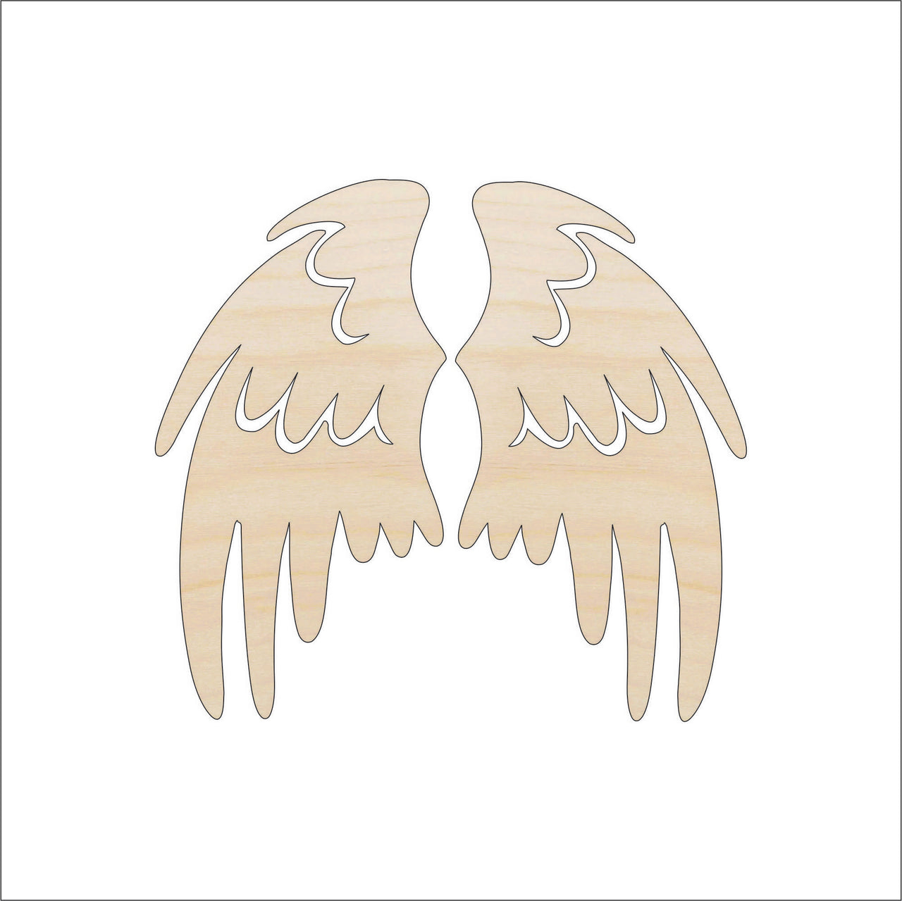 Wing Wood Craft Shape - Laser Cut Baltic Birch Unfinished DIY Wood Art Supplies WNG8 - The Wood Shape Store