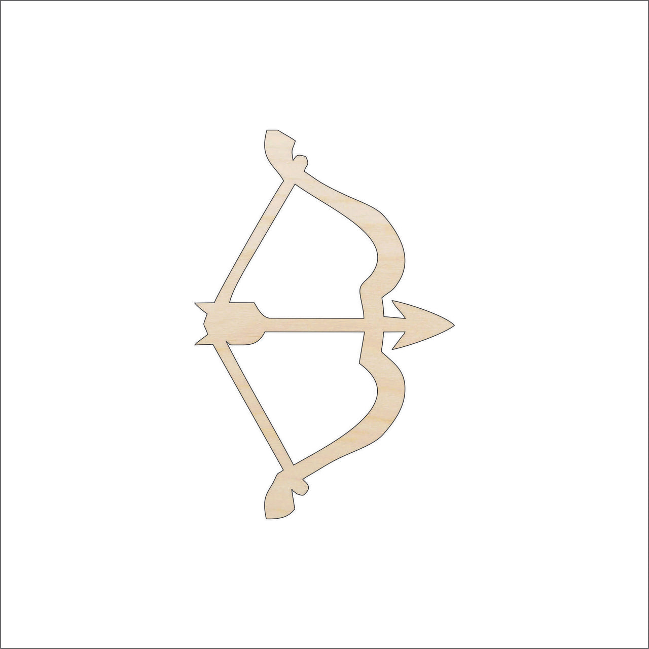 Bow & Arrow Wood Craft Shape - Laser Cut Baltic Birch Unfinished DIY Wood Art Supplies WPN6 - The Wood Shape Store