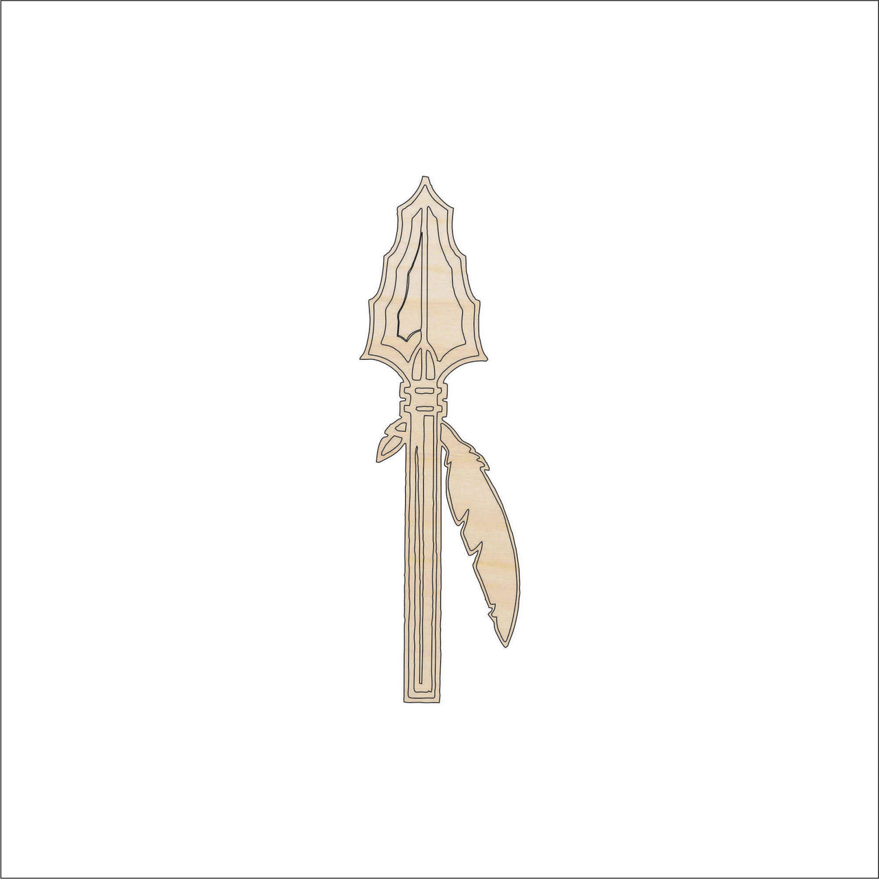 Spear Arrow Wood Craft Shape Laser Cut Out & Unfinished DIY Craft Supply WPN72 - The Wood Shape Store