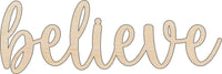 Believe Wood Craft Shape - Laser Cut Baltic Birch Unfinished DIY Wood Art Supplies WRD145 - The Wood Shape Store