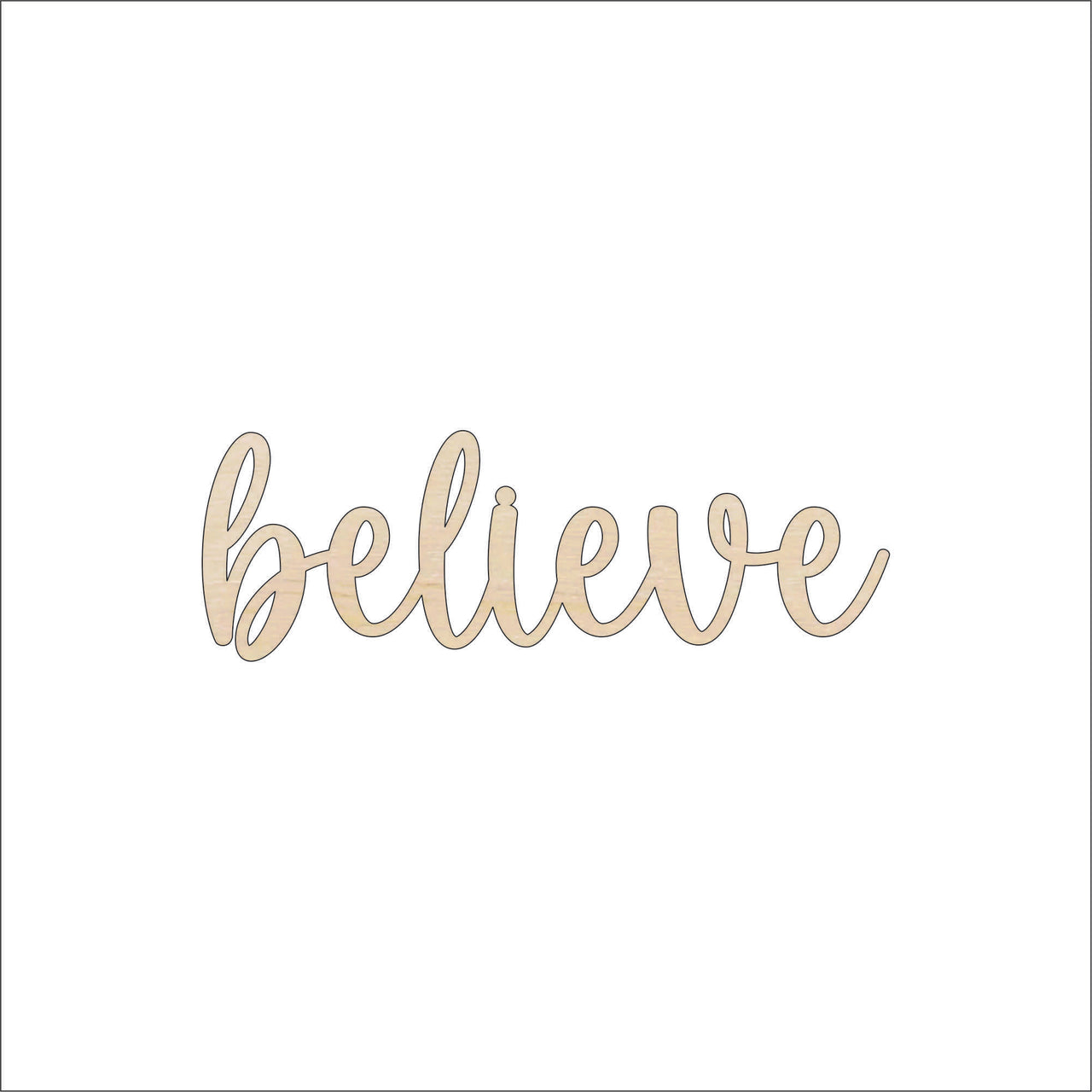Believe Wood Craft Shape - Laser Cut Baltic Birch Unfinished DIY Wood Art Supplies WRD145 - The Wood Shape Store
