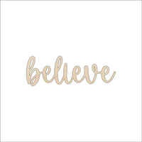 Believe Wood Craft Shape - Laser Cut Baltic Birch Unfinished DIY Wood Art Supplies WRD145 - The Wood Shape Store