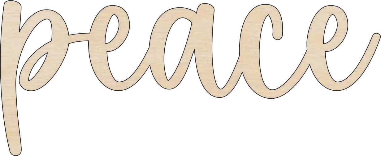 Peace Wood Craft Shape - Laser Cut Baltic Birch Unfinished DIY Wood Art Supplies WRD146 - The Wood Shape Store