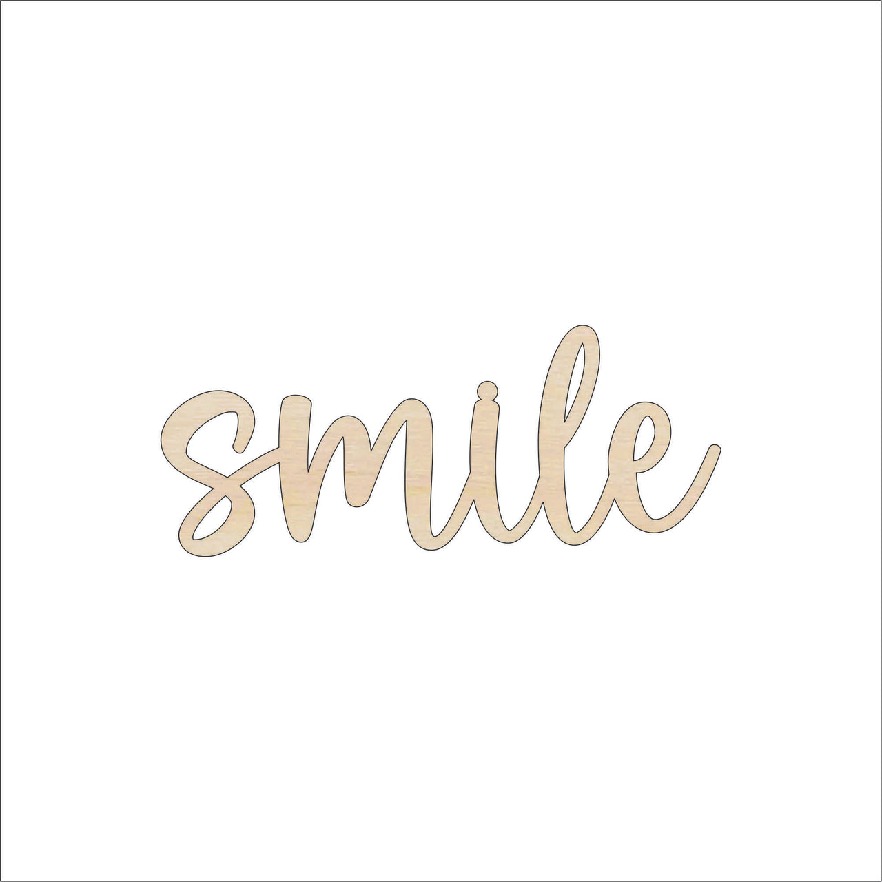 Smile Wood Craft Shape - Laser Cut Baltic Birch Unfinished DIY Wood Art Supplies WRD148 - The Wood Shape Store