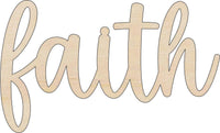 Faith Wood Craft Shape - Laser Cut Baltic Birch Unfinished DIY Wood Art Supplies WRD149 - The Wood Shape Store