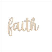 Faith Wood Craft Shape - Laser Cut Baltic Birch Unfinished DIY Wood Art Supplies WRD149 - The Wood Shape Store