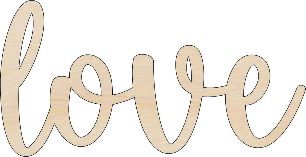 Love Wood Craft Shape - Laser Cut Baltic Birch Unfinished DIY Wood Art Supplies WRD151