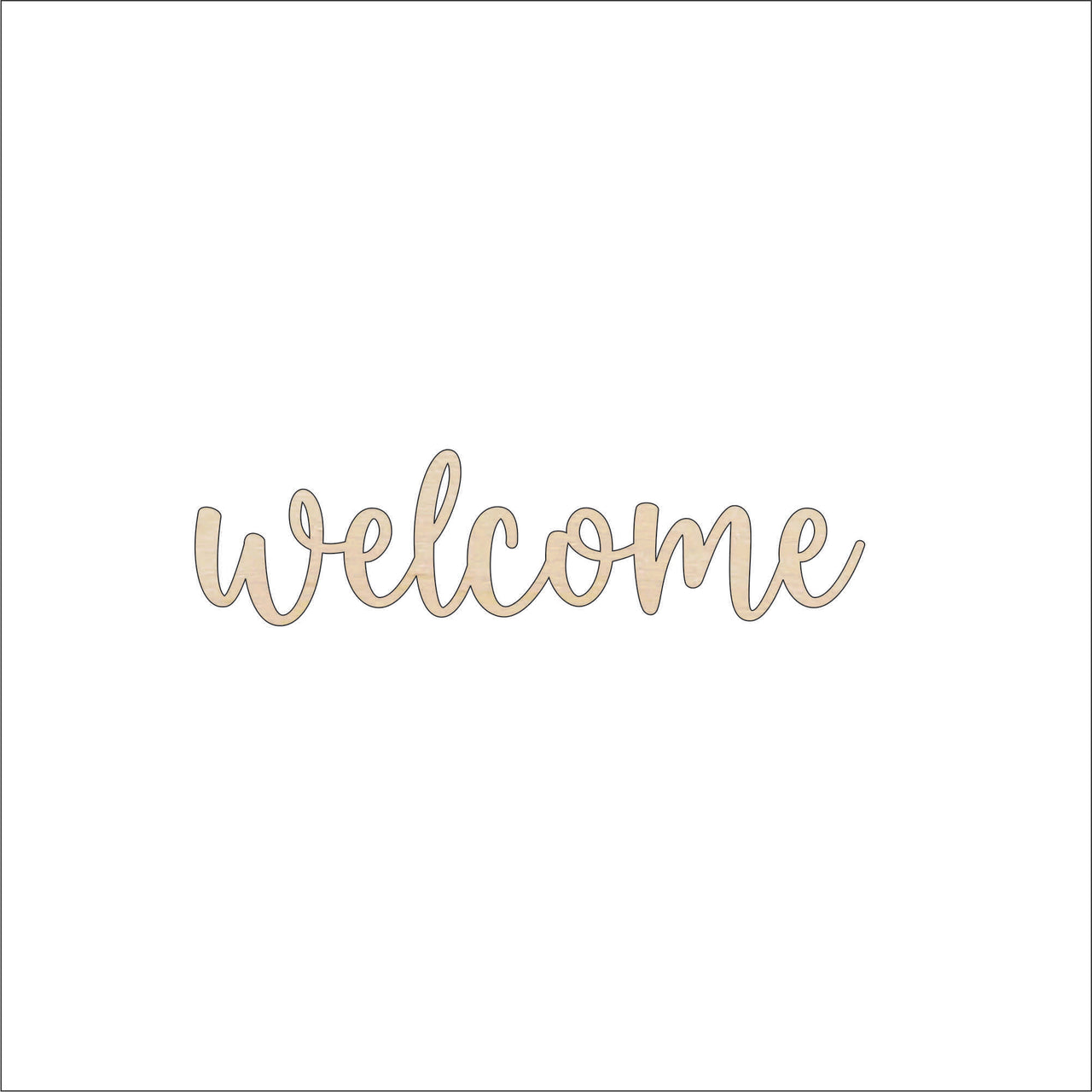 Welcome Wood Craft Shape - Laser Cut Baltic Birch Unfinished DIY Wood Art Supplies WRD154 - The Wood Shape Store
