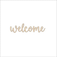 Welcome Wood Craft Shape - Laser Cut Baltic Birch Unfinished DIY Wood Art Supplies WRD154 - The Wood Shape Store