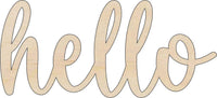 Hello Wood Craft Shape - Laser Cut Baltic Birch Unfinished DIY Wood Art Supplies WRD157 - The Wood Shape Store