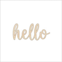 Hello Wood Craft Shape - Laser Cut Baltic Birch Unfinished DIY Wood Art Supplies WRD157 - The Wood Shape Store