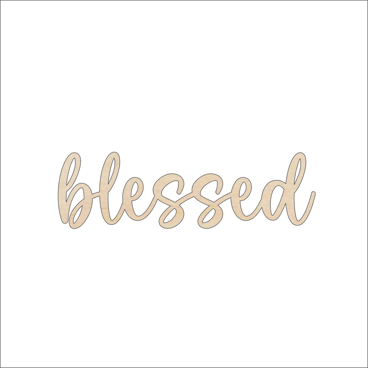 Blessed Wood Craft Shape - Laser Cut Baltic Birch Unfinished DIY Wood Art Supplies WRD158 - The Wood Shape Store