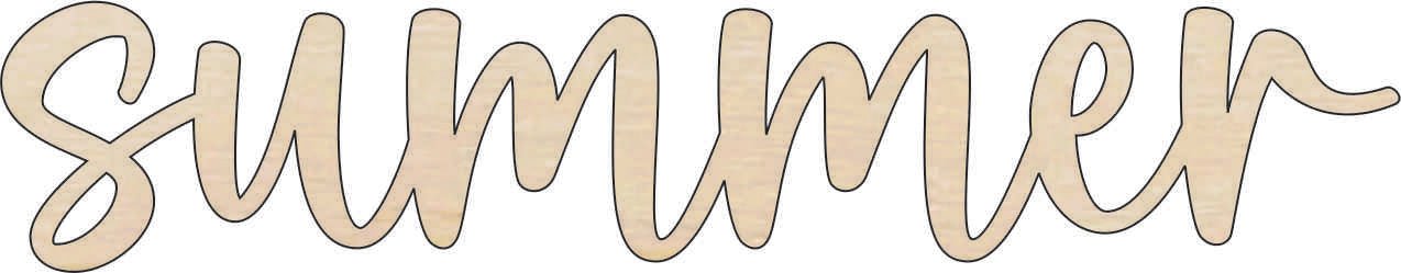 Summer Wood Craft Shape - Laser Cut Baltic Birch Unfinished DIY Wood Art Supplies WRD159 - The Wood Shape Store