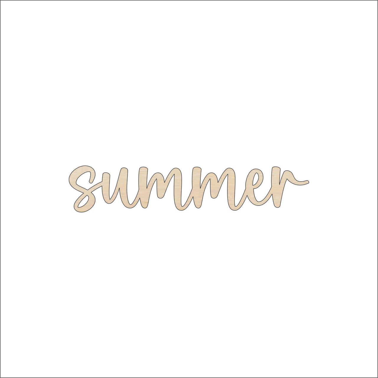 Summer Wood Craft Shape - Laser Cut Baltic Birch Unfinished DIY Wood Art Supplies WRD159 - The Wood Shape Store