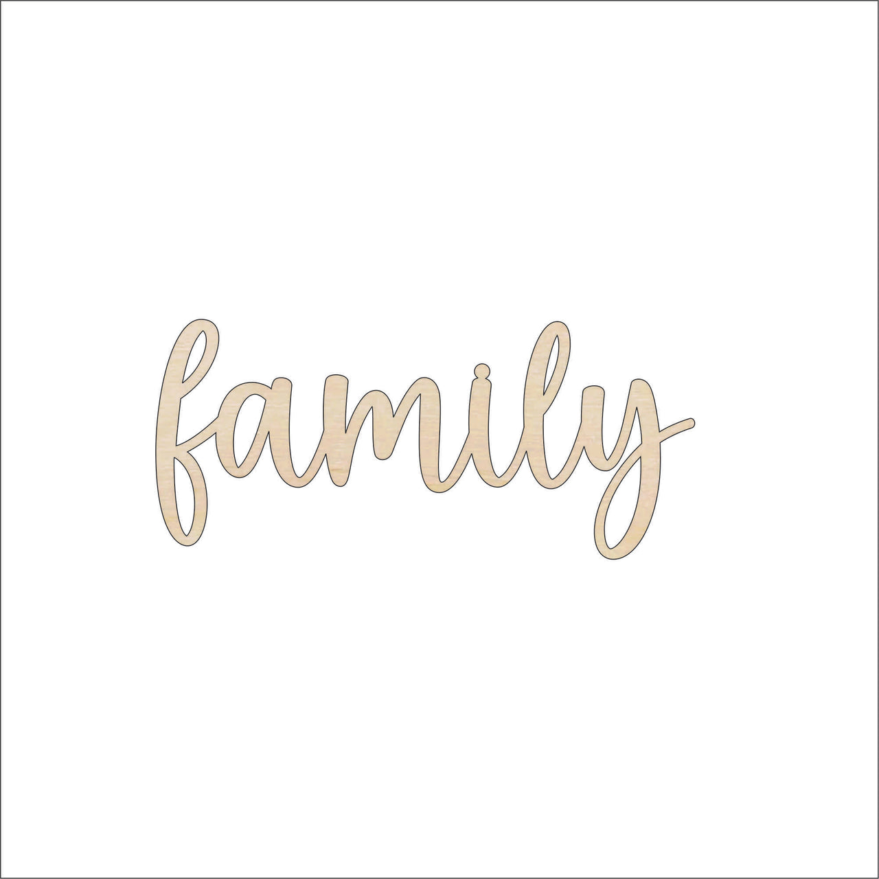 Family Wood Craft Shape - Laser Cut Baltic Birch Unfinished DIY Wood Art Supplies WRD160 - The Wood Shape Store