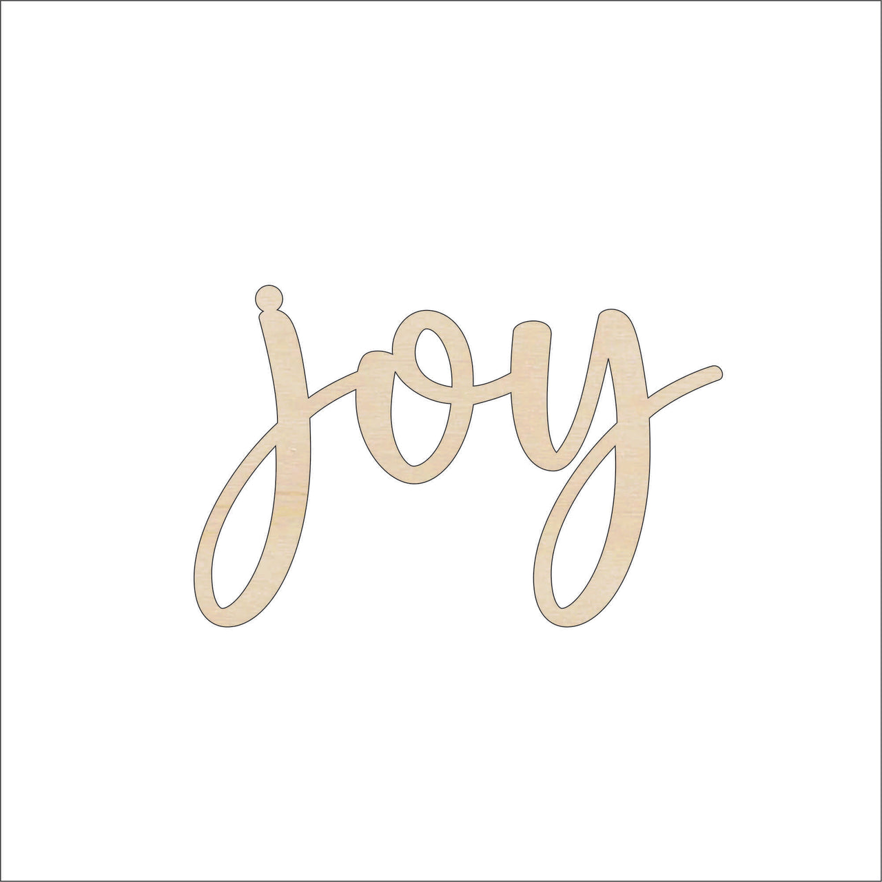 Joy Wood Craft Shape - Laser Cut Baltic Birch Unfinished DIY Wood Art Supplies WRD155 - The Wood Shape Store