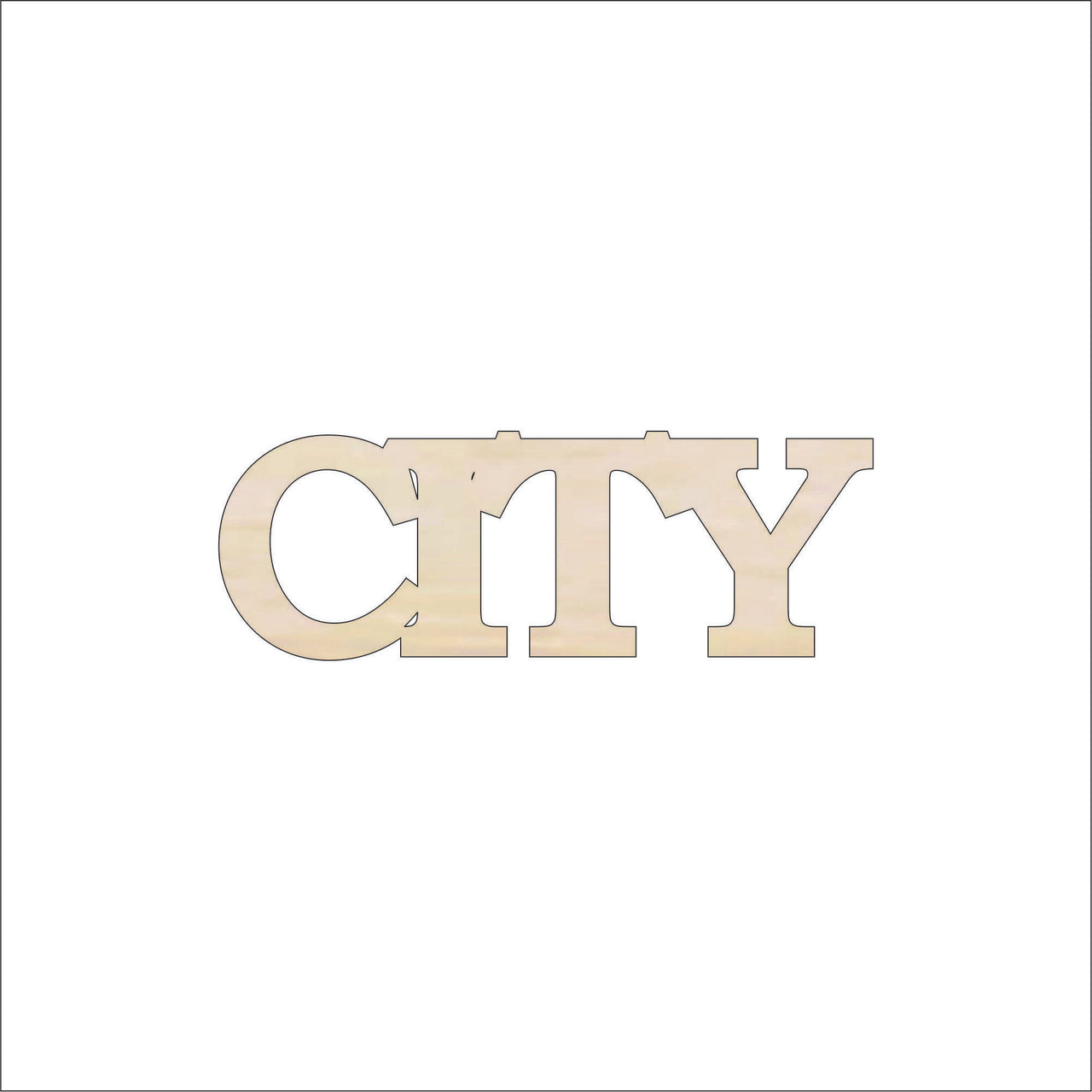 City Wood Craft Shape - Laser Cut Baltic Birch Unfinished DIY Wood Art Supplies WRD26 - The Wood Shape Store