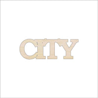 City Wood Craft Shape - Laser Cut Baltic Birch Unfinished DIY Wood Art Supplies WRD26 - The Wood Shape Store