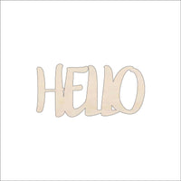Hello Wood Craft Shape - Laser Cut Baltic Birch Unfinished DIY Wood Art Supplies WRD4 - The Wood Shape Store
