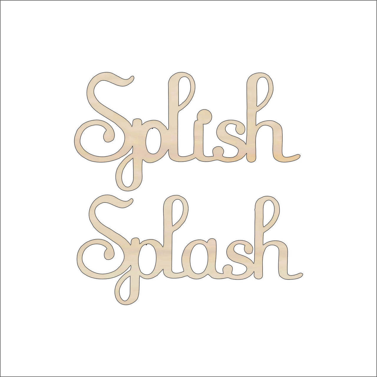 Splish Splash Wood Craft Shape – Laser Cut Baltic Birch Unfinished DIY Wood Art Supplies WRD85 - The Wood Shape Store