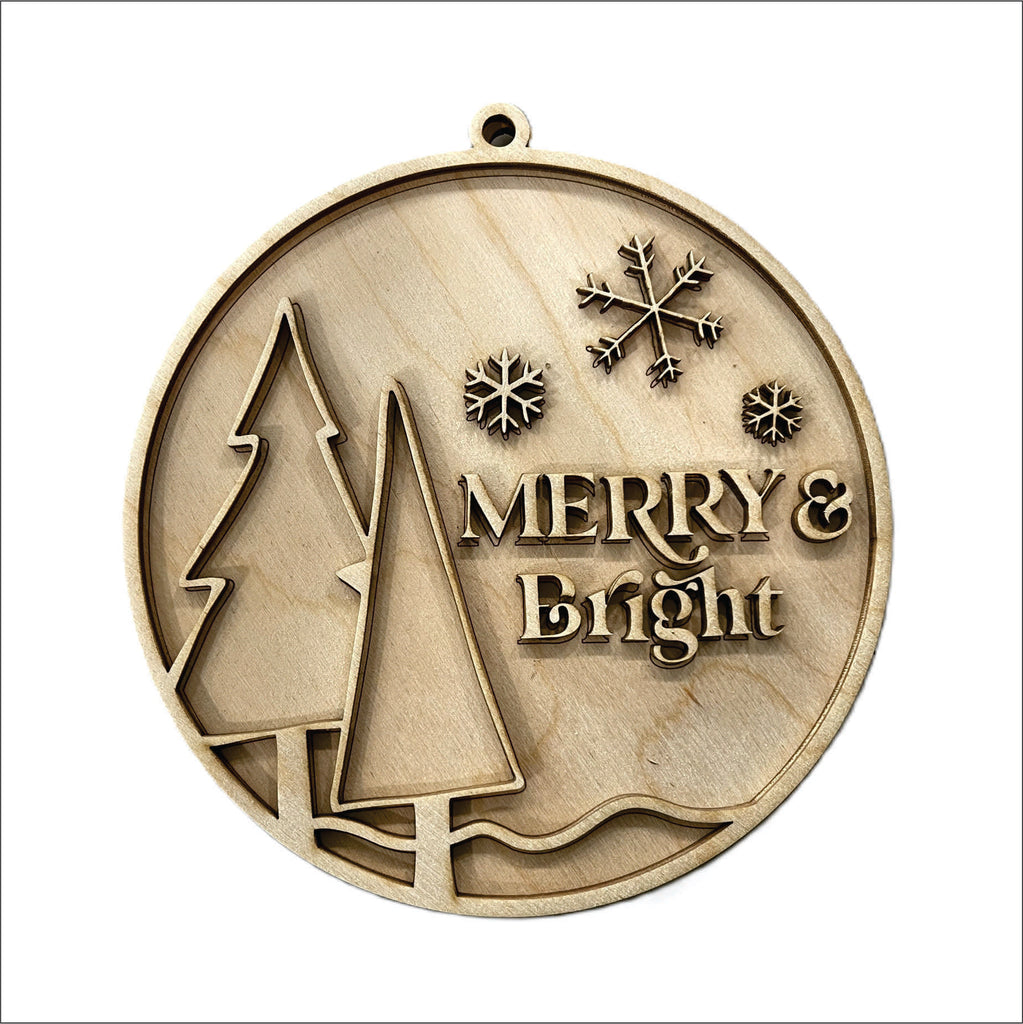 Christmas 3D Laser Cut Door Sign – Baltic Birch Wood Craft Supplies | DIY Kit XM100