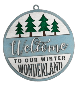 Winter 3D Laser Cut Door Sign – Baltic Birch Wood Craft Supplies | DIY Kit XM101 - The Wood Shape Store